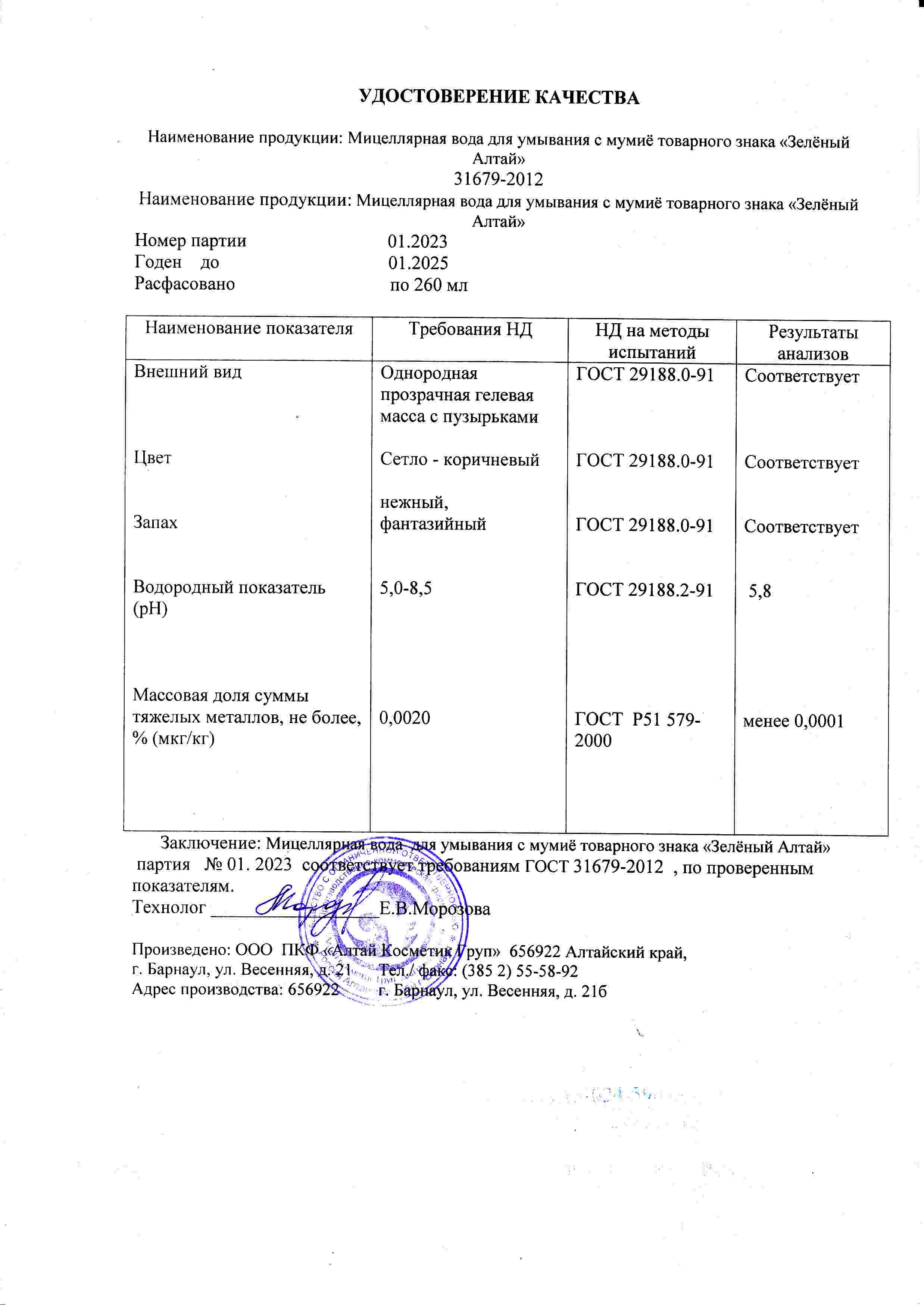 Паспорт №012023